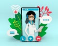 Video conference call with general practitioner on mobile