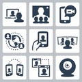 Video conference and communication related icon set