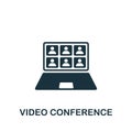 Video Conference icon. Monochrome simple icon for templates, web design and infographics Royalty Free Stock Photo
