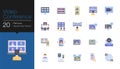 Video conference icons. Flat design. For presentation, graphic design, mobile application or UI Royalty Free Stock Photo