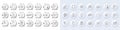 Video conference, No microphone and Web system line icons. For web app, printing. Line icons. Vector