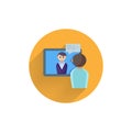 video conference, online meeting. online interview colorful flat icon. online education flat icon