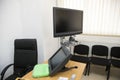 Video conference system and the conference leader desk Royalty Free Stock Photo