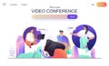 Video conference web concept for landing page