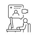 video consultation line icon vector illustration