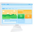 Video content creation website design vector icon