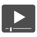 Video content media file, play, player solid icon, CCTV concept, multimedia format vector sign on white background Royalty Free Stock Photo
