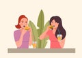 Young women eating burgers isolated. Royalty Free Stock Photo