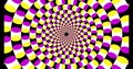 intro swirl of color grains optical illusion with rotation and zoom effect