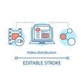 Video distribution concept icon