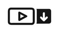 Video Download Icon, Media Content Acquisition Vector Design Generative AI Royalty Free Stock Photo