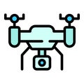 Video drone icon vector flat