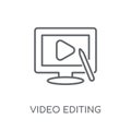 Video editing linear icon. Modern outline Video editing logo con Royalty Free Stock Photo