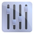 Video editing sound mixer icon, cartoon style