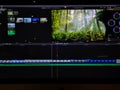 Video editing time line and clips on a computer screen - video editing process