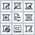 Video editor and converter icons Royalty Free Stock Photo