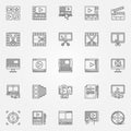 Video editor icons set