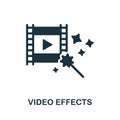 Video Effects icon. Monochrome sign from video production collection. Creative Video Effects icon illustration for web