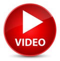 Video elegant red round button