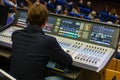 Video engineer`s console at the event