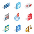 Video equipment icons set, isometric style Royalty Free Stock Photo