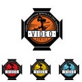 Video equipment vector logo. Video equipment rentals logo. Film shooting emblem.