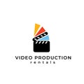 Video equipment vector logo. Video equipment rentals logo. Film shooting emblem.