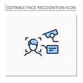 Video face recognition line icon
