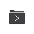 Video file folder icon vector