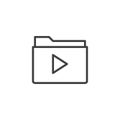 Video file folder line icon