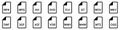 Video file formats. Vector linear icons. Video file icons