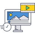 Video file icon vector online digital media