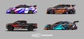 Car wrap decal designs. Abstract racing and sport background for racing livery or daily use car vinyl sticker.