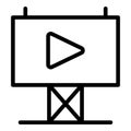 Video film banner icon outline vector. Cinema screen