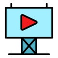 Video film banner icon vector flat