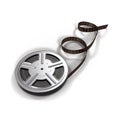 Video Film Reel on White Background Royalty Free Stock Photo