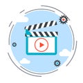 Video flat design style icon