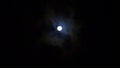 Video Footage of night sky, dark clouds passing by the Full moon, feeling of spooky, triller and horror film, werewolf moon, ghost