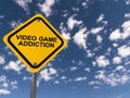 Video game addiction traffic sign Royalty Free Stock Photo