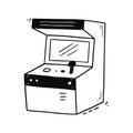 Video game arcade machine. Retro game control. Vector illustration