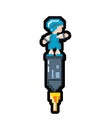 video game avatar in rocket pixelated
