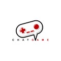 Video game chat joystick console theme logo template