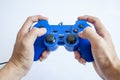 Video game console controller in gamer hands Royalty Free Stock Photo