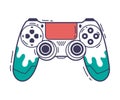 Video Game Console, Gamepad Controller, Game Player Gadget Hand Drawn Vector Illustration