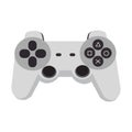 Video game console joystick vector illustration gaming button. Computer game control console device symbol isolated white. Royalty Free Stock Photo