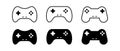 Video game console vector icon set. Gaming controller symbol. GamePad logo Royalty Free Stock Photo