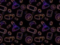 Video game background Gadgets and devices seamless pattern Modern Game Console Controllers Seamless Pattern, Royalty Free Stock Photo