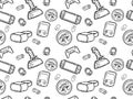 Video game controller gamepad background Gadgets and devices seamless pattern Modern Game Console Controllers Seamless Pattern, Royalty Free Stock Photo