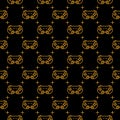 Video Game Controller or Gamepad vector dark outline seamless pattern Royalty Free Stock Photo