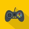 Video game controller icon, flat style Royalty Free Stock Photo